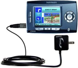 Intelligent Compact AC Home Wall Charger Suitable for The Navman ICN 320 - High Output Power with a Convenient, Foldable Plug Design - Uses TipExchange Technology