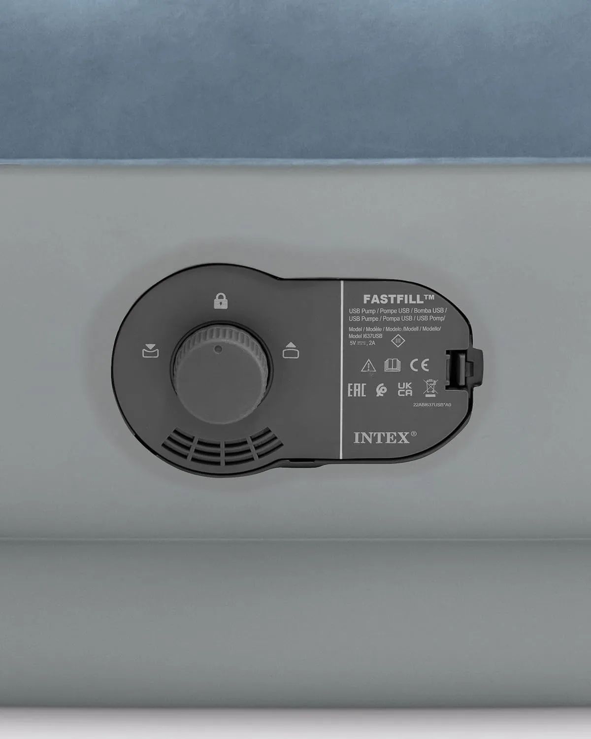 Intex 64159E Dura-Beam Plus Mid-Rise Air Mattress: Fiber-Tech - Queen Size - Built-in USB Electric Pump - 14in Bed Height - 600lb Weight Capacity