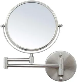 IOCCIOBB Makeup Mirror Vanity Mirror Wall-Mounted Vanity Mirrors,304 Brushed Stainless Steel Bathroom Double-Sided Makeup Mirror Folding Retractable HD Magnifying Beauty Mirror Cosmetic Mir