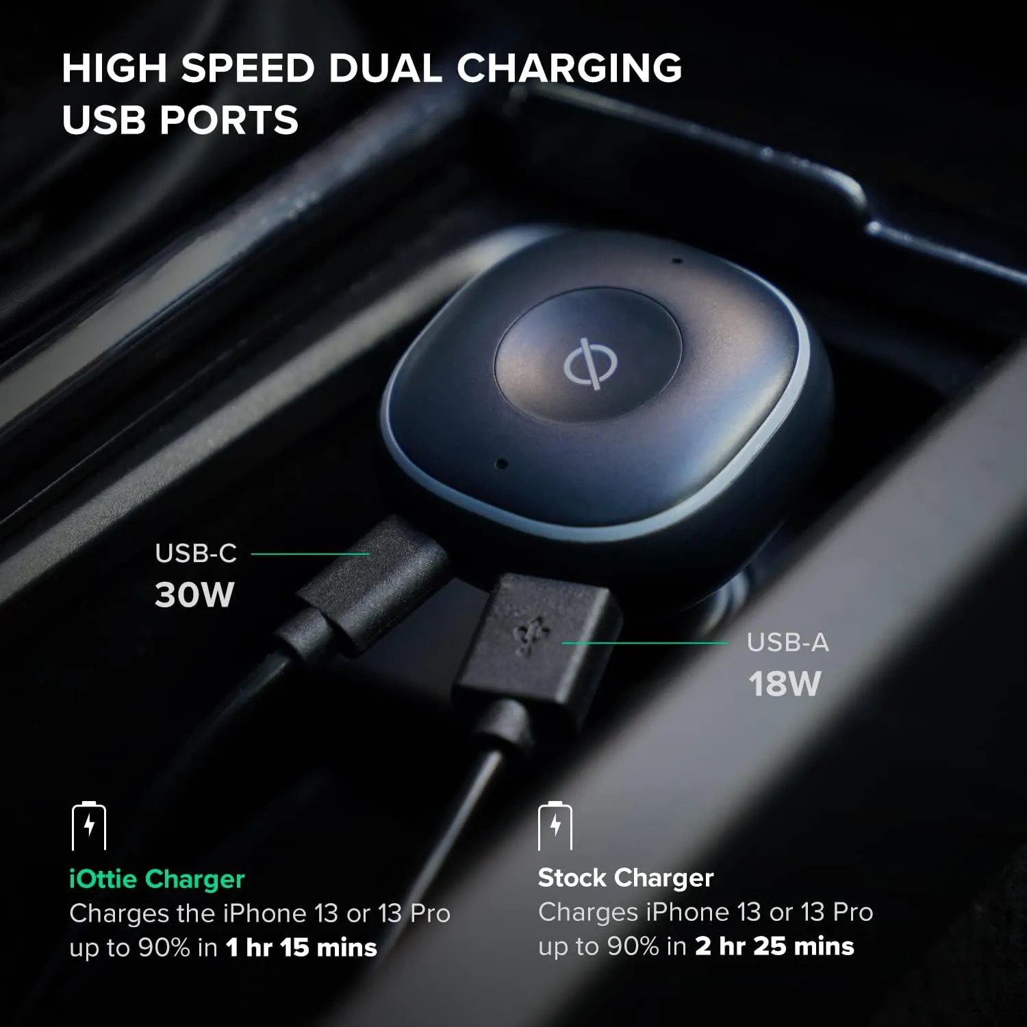 iOttie Aivo Boost Alexa-Built In Car Charger, USB-C PD / USB-A QC, Fits Apple, Android, Google Devices