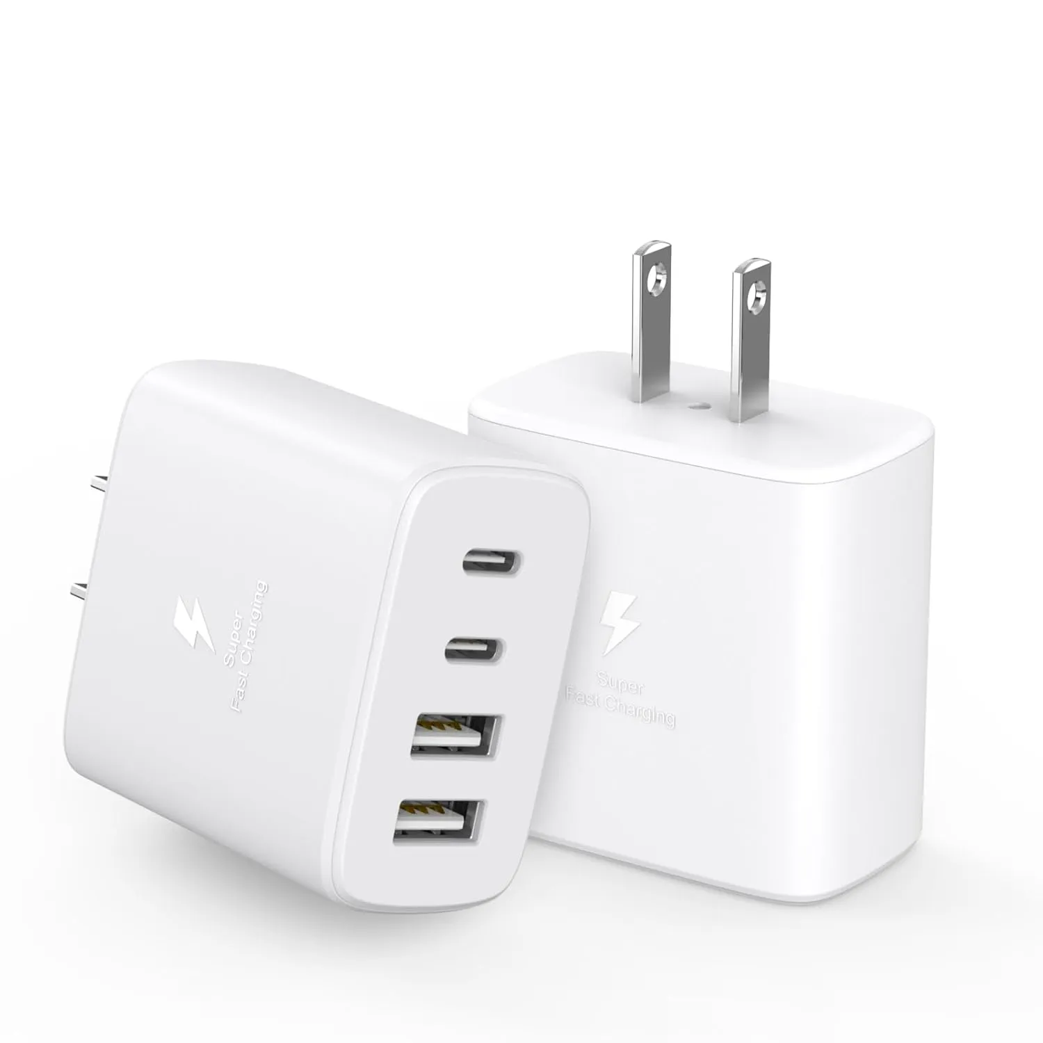 iPhone 16 Charger Cube Block,40W 2Pack 4Port PD USB C Charger Block Power Adapter QC Wall Charger Plug Fast Charging Block Multiport Brick for iPhone 16 Pro Max/iPhone 15/14/13/12/iPad Pro/Air/Samsung