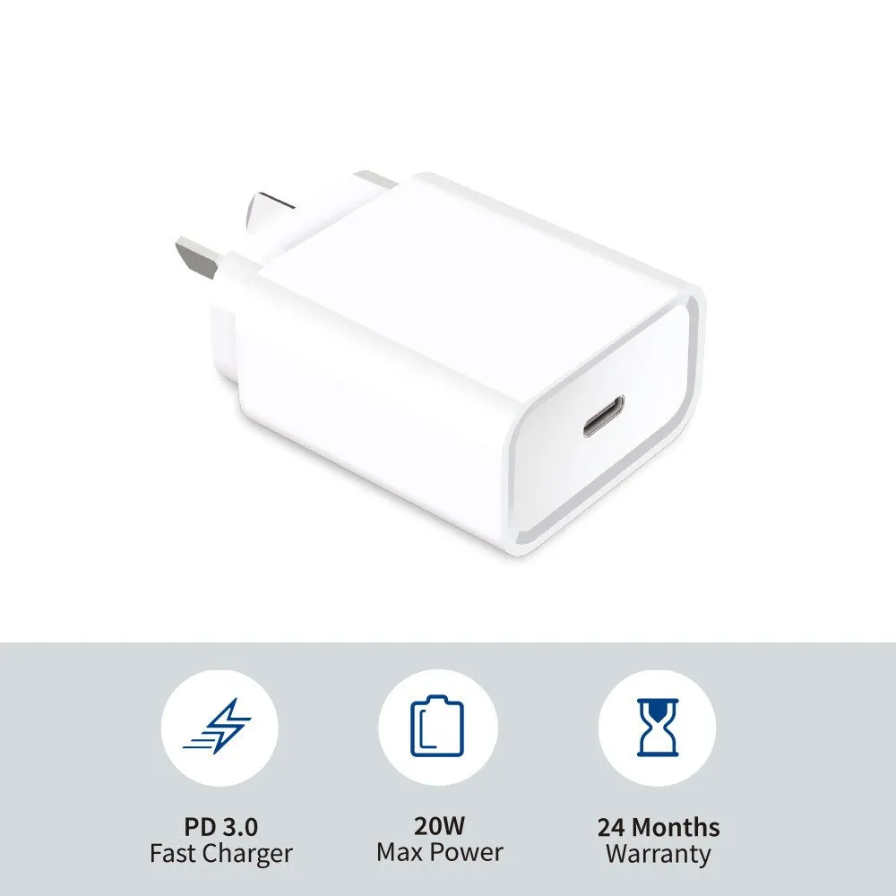 iQuick 20W PD3.0 USB-C Charger - White