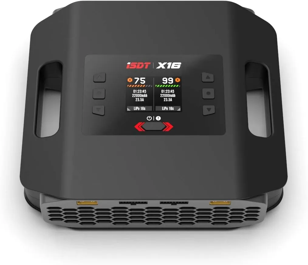 ISDT 16S Lipo battery Charger X16, 2X1100W, 2X20A Dual Channel Lipo Charger and Discharger,Fast Smart Rc Lipo Balance Charger for LiFe,LiPo,LiHv,ULiHv Batteries