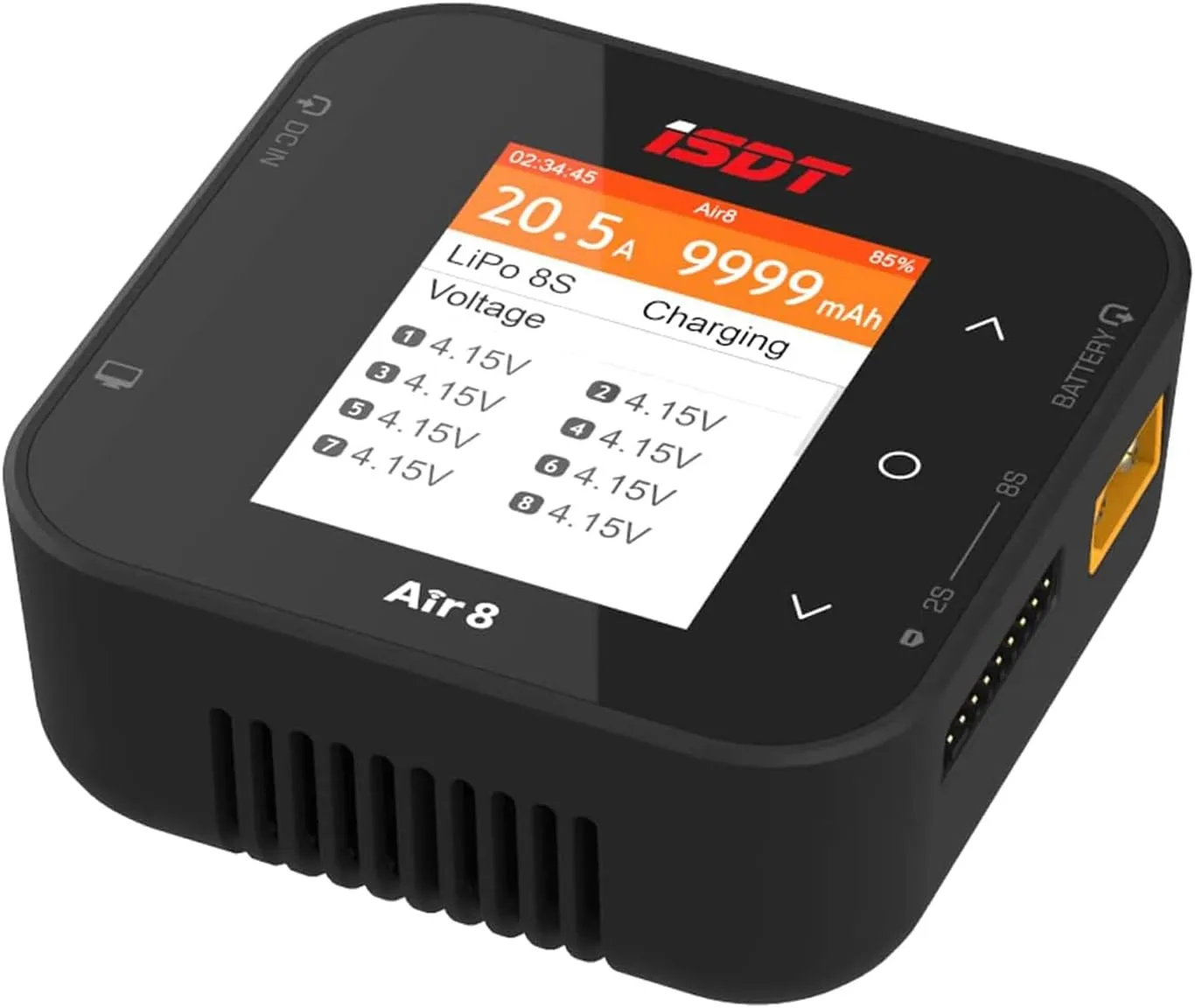 ISDT Air8 Battair lipo Battery Charger Discharger DC 20A 500W LCD Display Smart Rc Lipo Balance Charger for 1-8S Li-ion Life NiCd NiMH LiHV PB Smart Battery