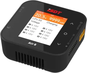 ISDT Air8 Battair lipo Battery Charger Discharger DC 20A 500W LCD Display Smart Rc Lipo Balance Charger for 1-8S Li-ion Life NiCd NiMH LiHV PB Smart Battery