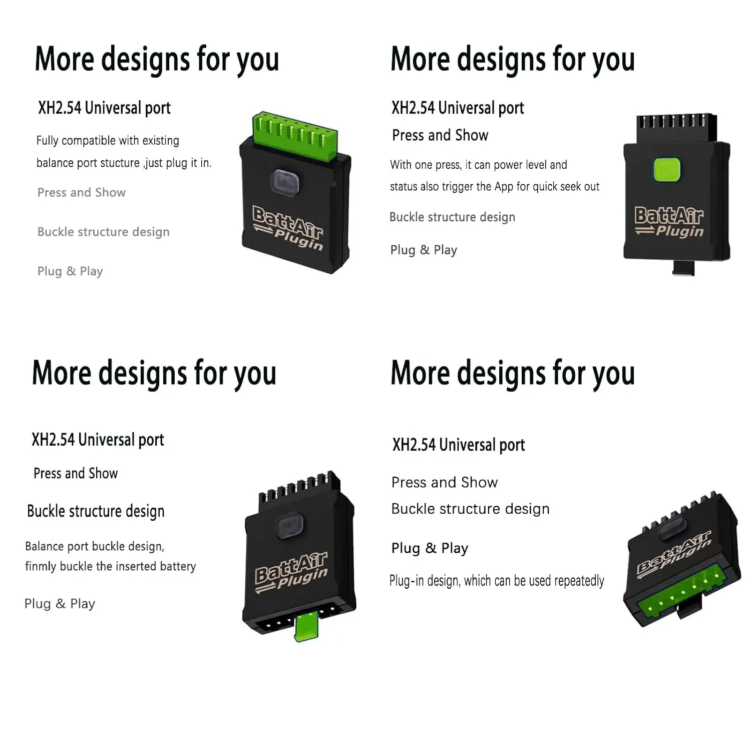ISDT BattAir Bluetooth 2S / 3S-4S / 5S-6S Controller Plugin Voltage Checker, APP Smart Plug for Life/LiPo/LiHv/ULiHv Battery (3PCS) (5S~6S)