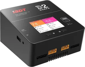 ISDT D2 Mark 2 LiPo Battery Balance Charger Duo Discharger Dual 200W 12A2 AC Dual Channel Output 1-6S Li-ion Life NiCd NiMH LiHV PB Smart Battery