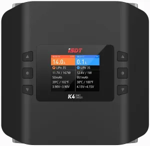 ISDT K4 Lipo Battery Balance Charger Discharger 1-8S AC 400W DC 600Wx2 Smart Charger for Life, Lilon, LiPo, LiHv/Pb/NiMH Battery Balance Charger