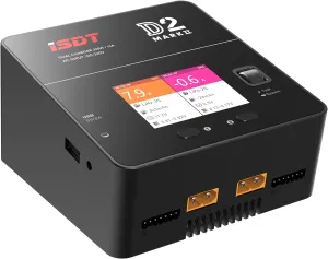 ISDT lipo Battery Charger D2 MK2 with AC 2x200W Dual Output Mode,Hobby Smart Lipo Charger Discharger for 1-6S Li-ion Life NiCd NiMH LiHV PB Smart Battery