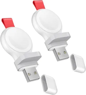 i.VALUX 2Pack Portable Charger for Apple Watch Travel USB Wireless iWatch Charger,Lightweight Cordless Charger Magnetic Smart Quick Charging for Apple Watch Series 10/9/8/7/6/5/4/3/2/1 Ultra SE Nike 