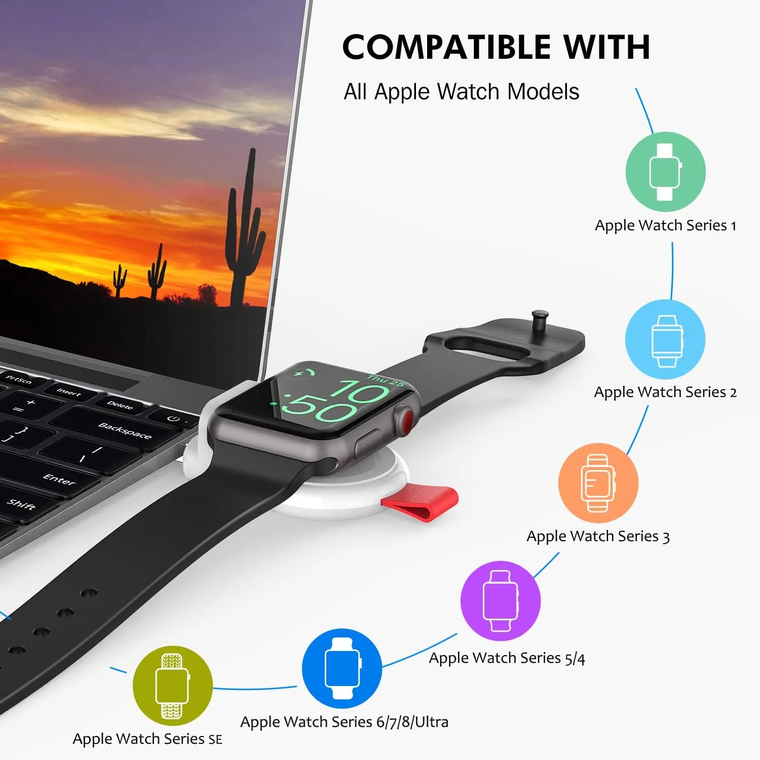 i.VALUX 2Pack Portable Charger for Apple Watch Travel USB Wireless iWatch Charger,Lightweight Cordless Charger Magnetic Smart Quick Charging for Apple Watch Series 10/9/8/7/6/5/4/3/2/1 Ultra SE Nike 