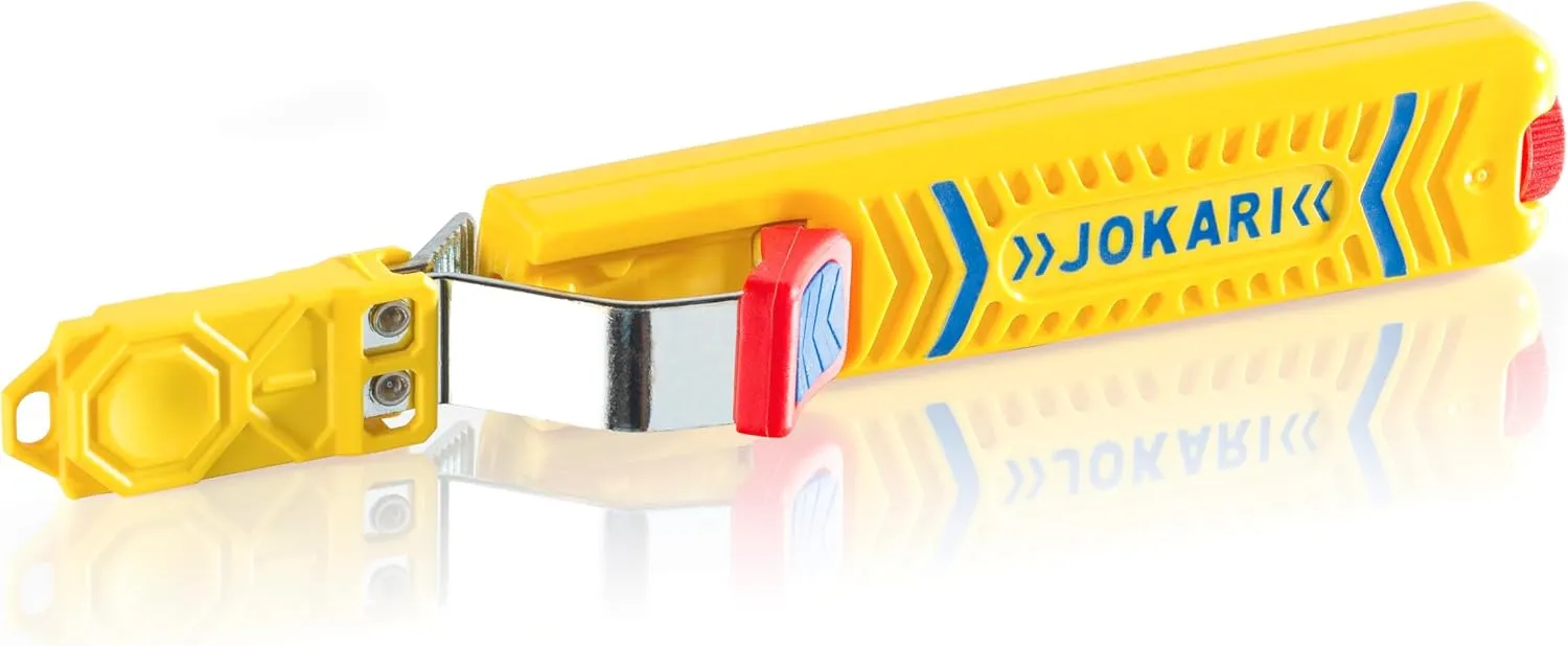 Jokari 10280 Secura Cable Stripping Knife for All Standard Round Cables, No. 28H, 17cm L x 2.9cm W x 3.5cm H