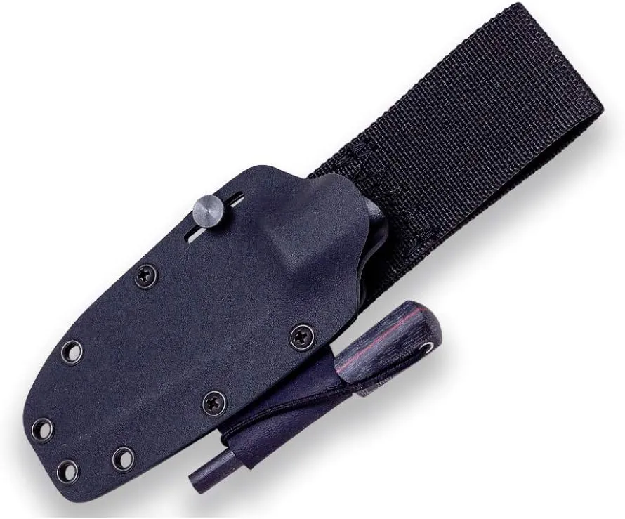 Joker Bushcraft Sports Knife Lynx 111, Blade 4.13 inches of Böhler N695, Available in different case and handle options, Tool for Fishing, Hunting, Camping and Hiking (Micarta Canvas, Kydex Sheath   FireStarter)