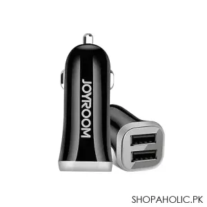 Joyroom 3.1A Mini Dual-Port Fast Car Charger, Black, C-A06