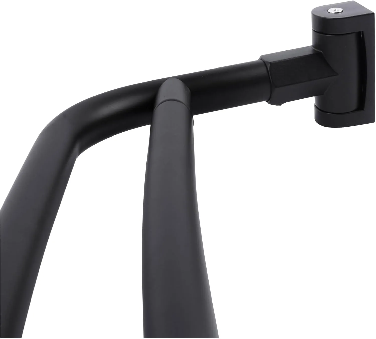 JS Jackson Supplies Double Curved Shower Rod, Metal Construction, Adjustable Between 44 to 70 Inches, Aluminum Rods and Zinc Mounting Hardware, Quality Modern Bathware, Black Finish