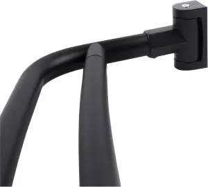 JS Jackson Supplies Double Curved Shower Rod, Metal Construction, Adjustable Between 44 to 70 Inches, Aluminum Rods and Zinc Mounting Hardware, Quality Modern Bathware, Black Finish