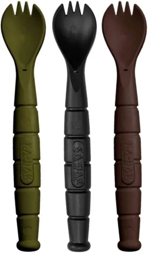 Kabar - Field KIT Spork/Knife - 3 Pac with 1 OD Green - 1 Black - and 1 Dark Brown