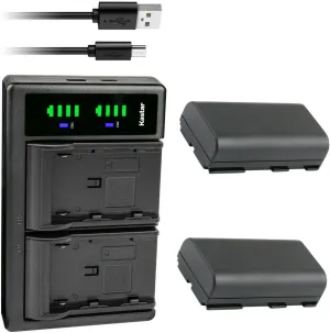 Kastar 2-Pack Battery and LTD2 USB Charger Replacement for Phase One IQ, Phase One Laser IQ, Phase One IQ3, Phase One IQ4, Phase One P25, Phase One P25 Plus P25 , Phase One P30