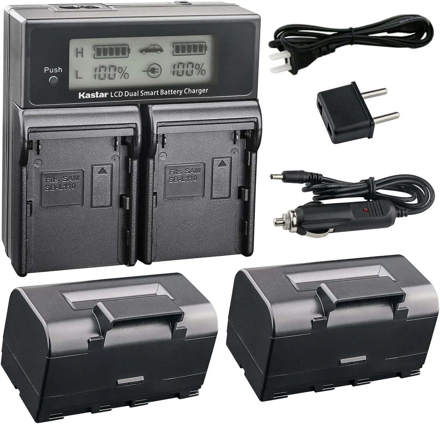 Kastar Battery 2 Pack and LCD Dual Fast Charger for Topcon BT-65Q, Topcon BC-30 BC-30D BT-30, Topcon Total Stations FC-200 FC-2200 FC-2500 GPT-7000i GTS-750 GTS-751 GPT-7500 GTS-900 GPT-9000