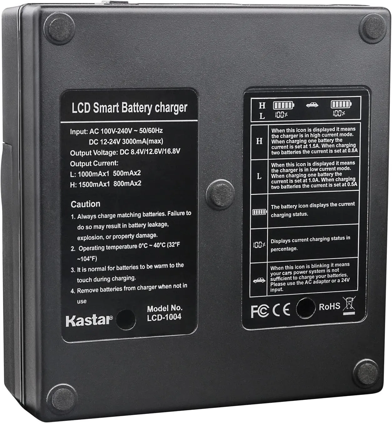 Kastar Battery 2 Pack and LCD Dual Fast Charger for Topcon BT-65Q, Topcon BC-30 BC-30D BT-30, Topcon Total Stations FC-200 FC-2200 FC-2500 GPT-7000i GTS-750 GTS-751 GPT-7500 GTS-900 GPT-9000