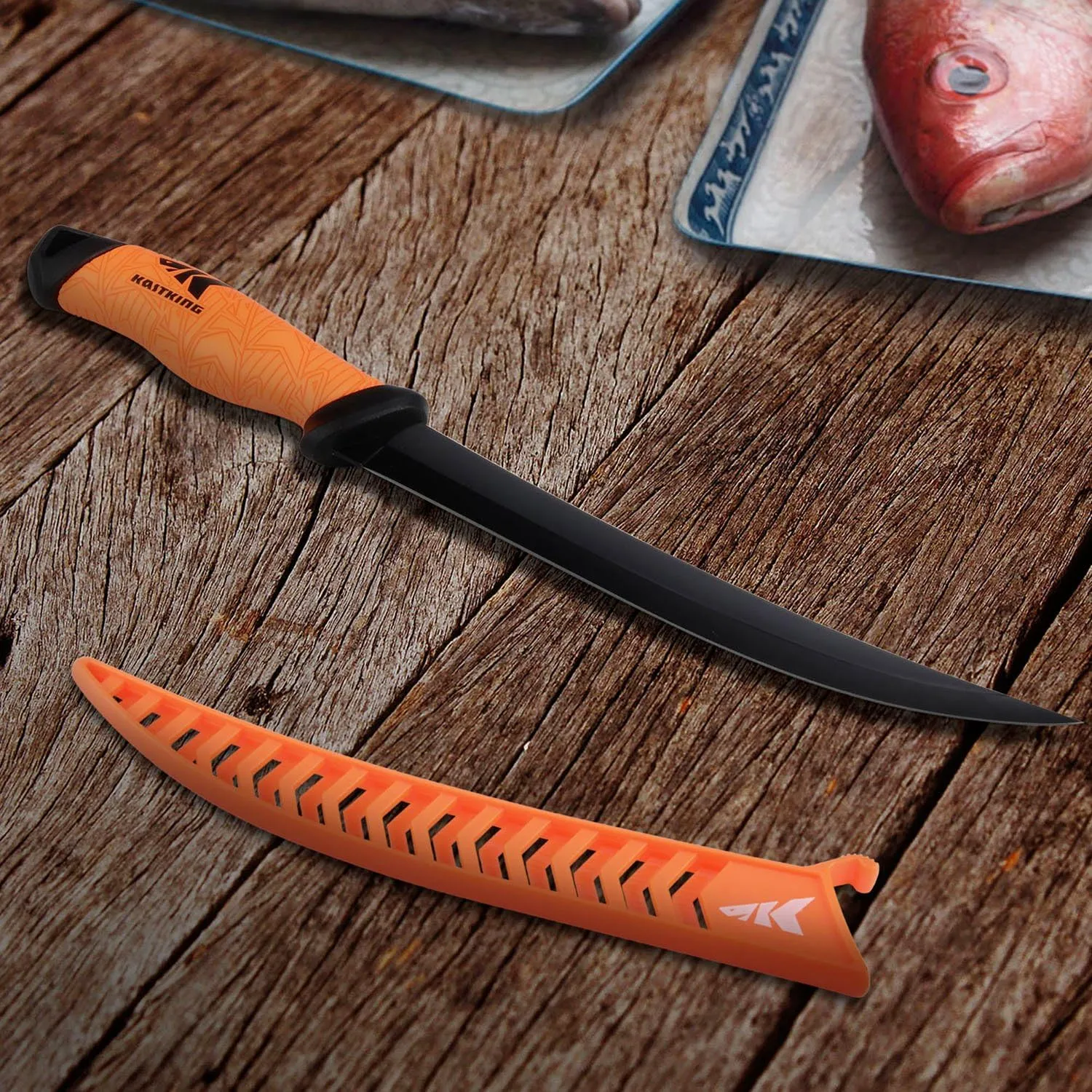 KastKing Speed Demon Pro Fillet Knife - Razor Sharp G4116 German Stainless-Steel Blade, Professional Level Knives for Filleting and Boning, Non-Slip Handles, Includes Protective Sheath