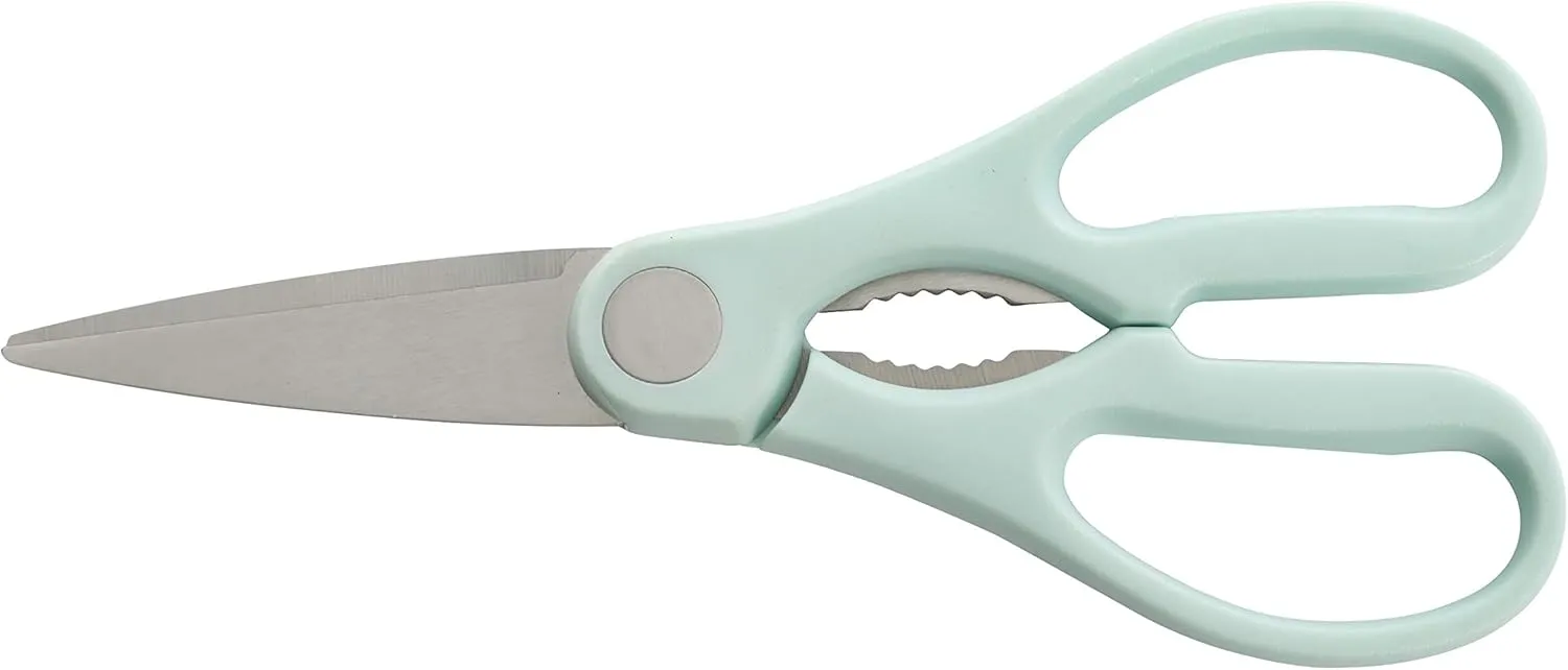 Kenmore Kane Stainless Steel Stamped Triple-Riveted Knife Block Set, 14-Piece, Glacier Blue