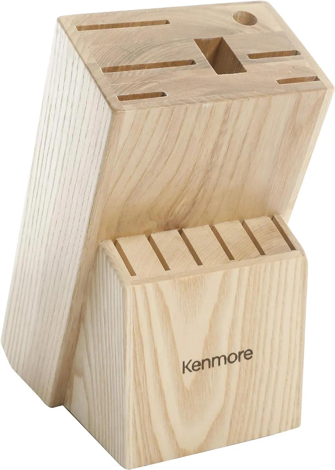 Kenmore Kane Stainless Steel Stamped Triple-Riveted Knife Block Set, 14-Piece, Glacier Blue