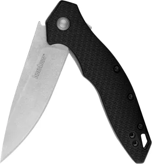 Kershaw Shoreline Pocket Knife, All Purpose 3 inch Blade, Deep Carry Pocketclip,BLACK