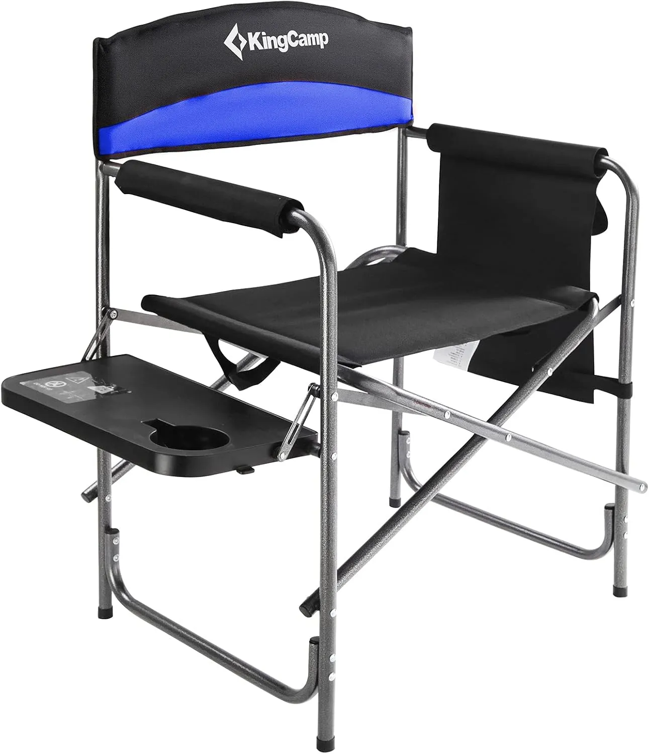 KingCamp Camping Directors Chair with Side Table, Cup Holder and Side Pocket for Adults Heavy Duty Folding Chair Support 396 lbs for Fishing, Picnic, Barbecue, Camping, Garden
