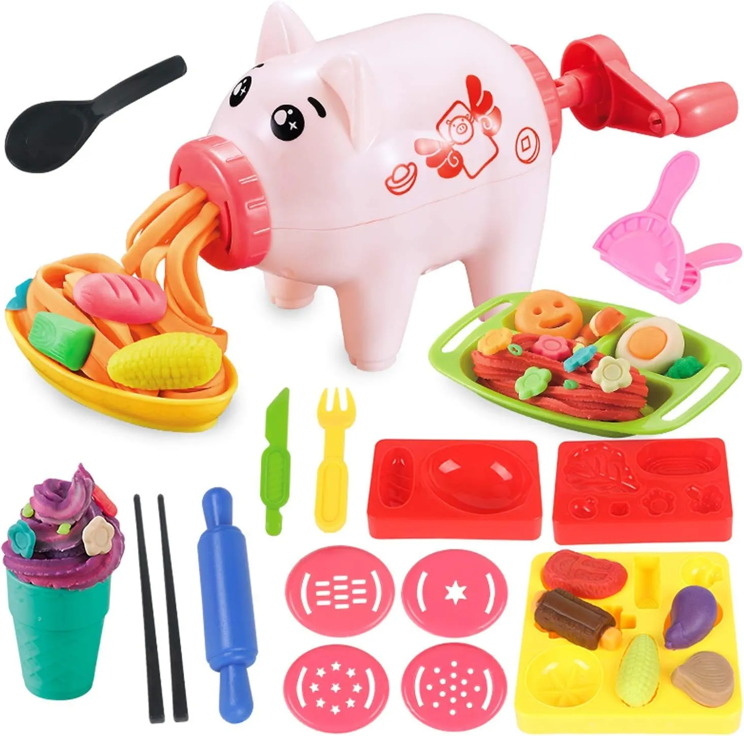 Kitchen Creations Noodle Party Color Dough Toys & Ultimate Swirl Ice Cream Maker Play Food Sets for Kids 3 Years and Up