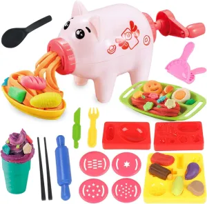 Kitchen Creations Noodle Party Color Dough Toys & Ultimate Swirl Ice Cream Maker Play Food Sets for Kids 3 Years and Up