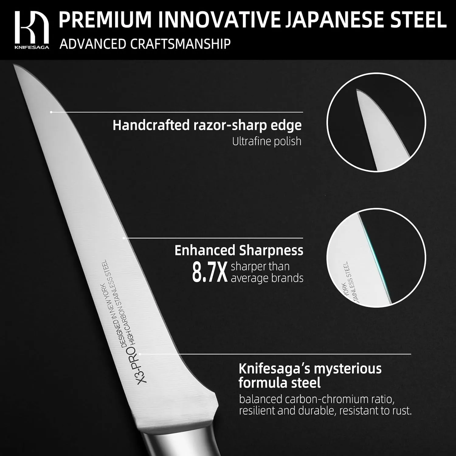 Kitchen Knife Set with Block 17 Pcs, Knife Block Set, Japanese High Carbon Stainless Steel Knives Set for Kitchen with Sharpener, Razor Sharp Premium Block Knife Sets