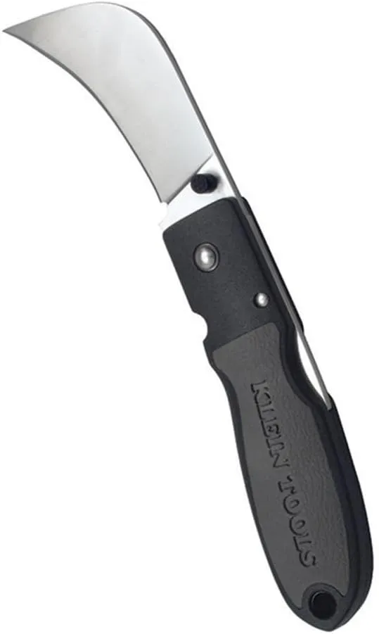 Klein Tools 44005 Pocket Knife, Stainless Steel Lockback Knife with 2-5/8-Inch Hawkbill Blade, Nylon Handle