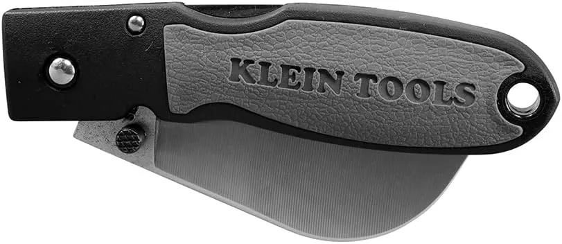 Klein Tools 44005 Pocket Knife, Stainless Steel Lockback Knife with 2-5/8-Inch Hawkbill Blade, Nylon Handle