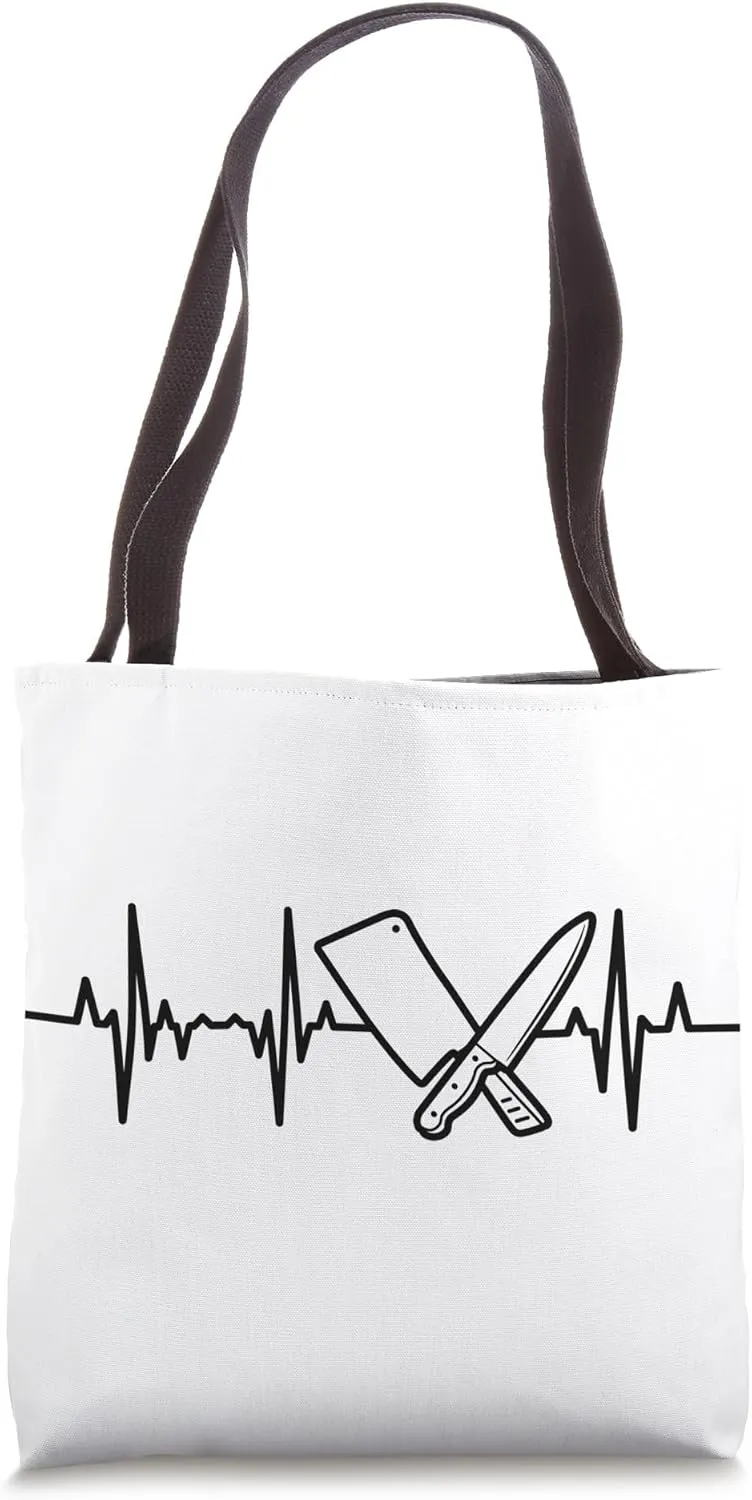 Knife And Cleaver Heartline Meat Enthusiast Carnivore Tote Bag