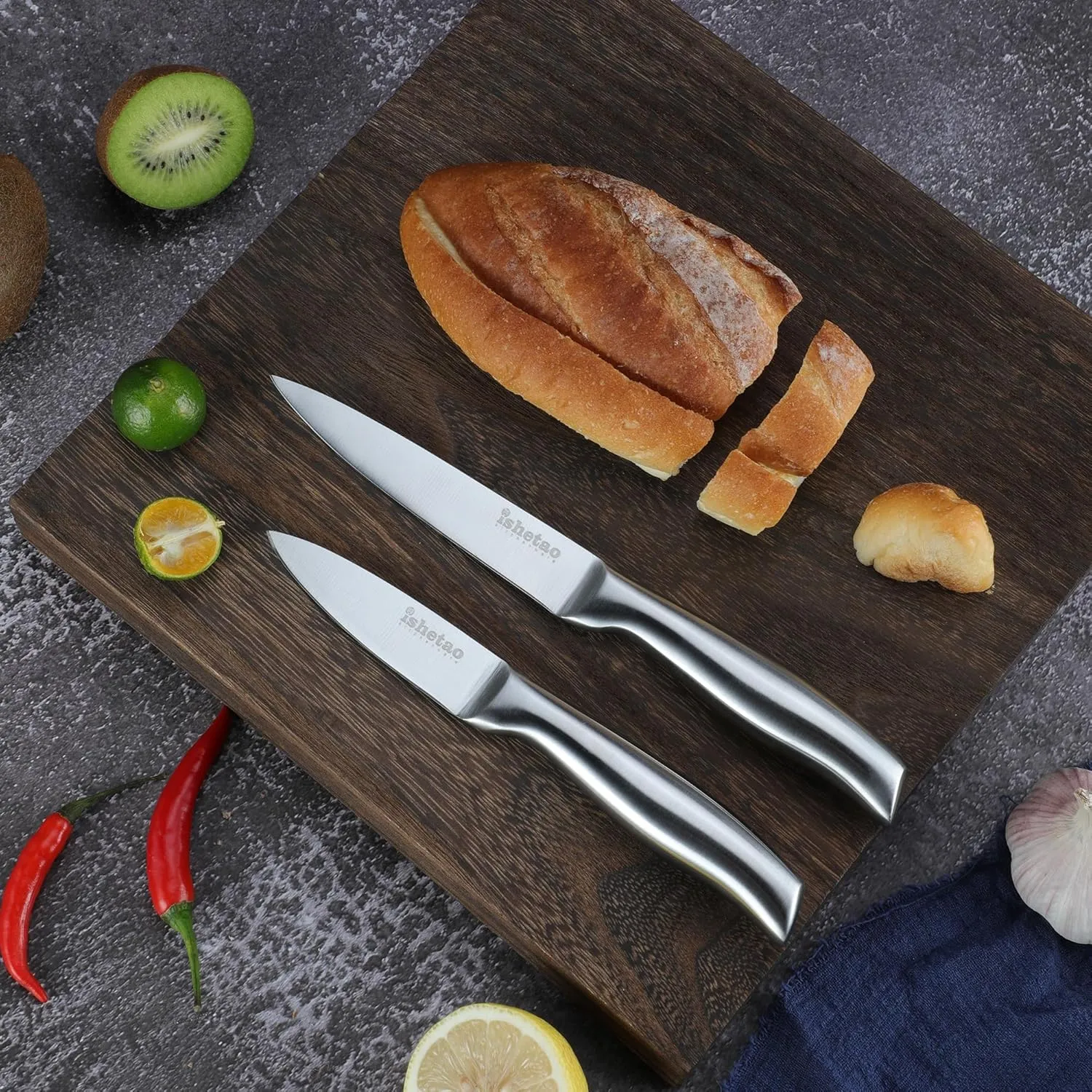 Knife Sets for Kitchen with Block, 15 Piece Kitchen Knife Set, Ultra Sharp Chef Knife Set for Kitchen, High Carbon Stainless Steel Knife Block Set with Sharpener, Silver