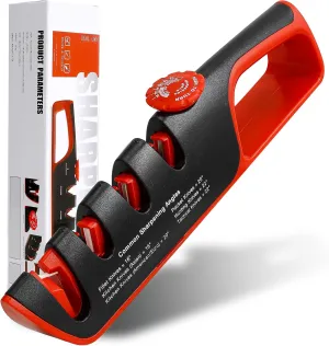 Knife Sharpener With Adjustable Angle Guide Sharpening Stones for All Knives Including Precision Kitchen, Professional, Chef's Knives,outdoor knife, Non-Slip Rubber Edge Grip