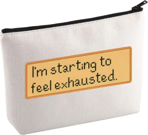 KUIYAI Game Inspired Cosmetic Bag Farming Simulation Game Gift Cozy Gaming Gift I'm Starting to Feel Exhausted Makeup Bag For Player (FeelExhausted Mup)