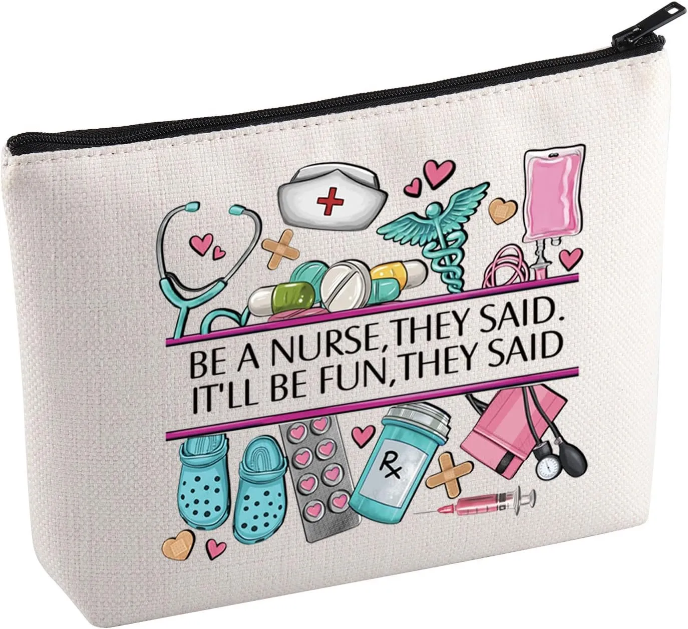 KUIYAI Nurse Appreciation Cosmetic Bag Best Nurse Ever Toiletry Bag Nursing Gift Nurse Week Gift New Nurse Gift Nurse Graduation Gift (BeA Nurse Mup)