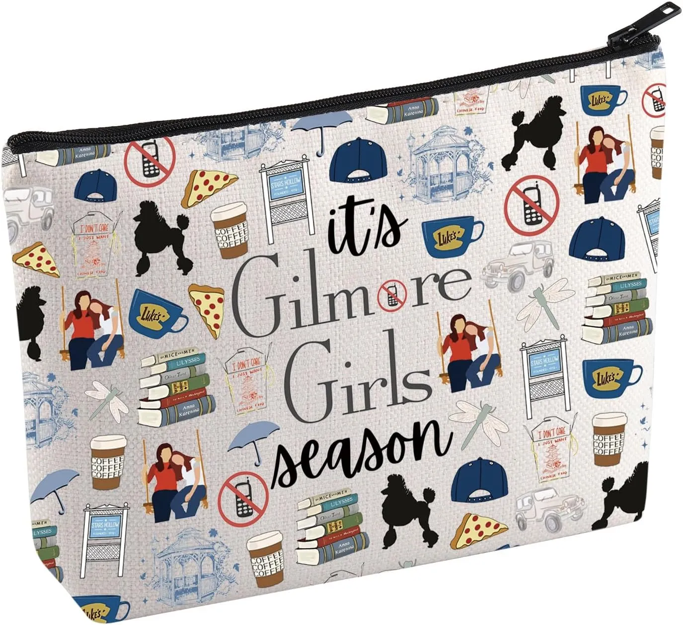 KUIYAI TV Show Merchandise Cosmetic Bag Luke’s Coffee Gift Rory Lorelai Lovers Gift It’s Season Makeup Bag Gift (GilmoSeasonMup)