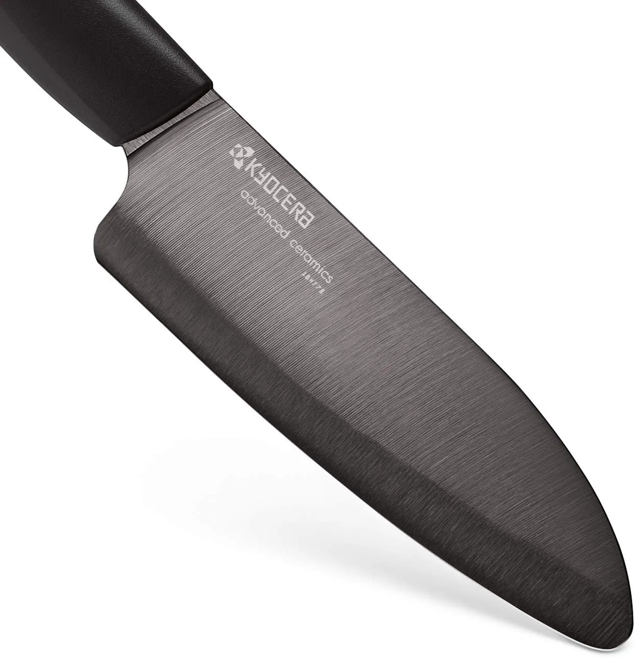 Kyocera Advanced Ceramic Revolution Series 5-1/2-inch Santoku Knife, Black Blade