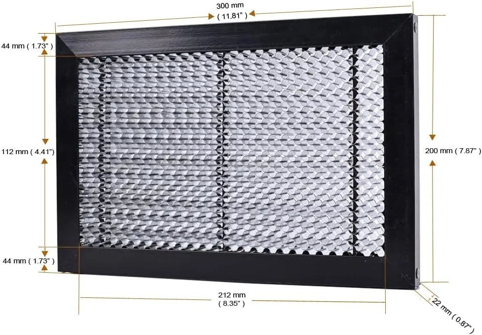 Laser Honeycomb Working Table 11.81" × 7.87" × 0.87(200mm x 300mm x 22mm) Panel Board Platform Used for Multil-Brand Engraving Machine.