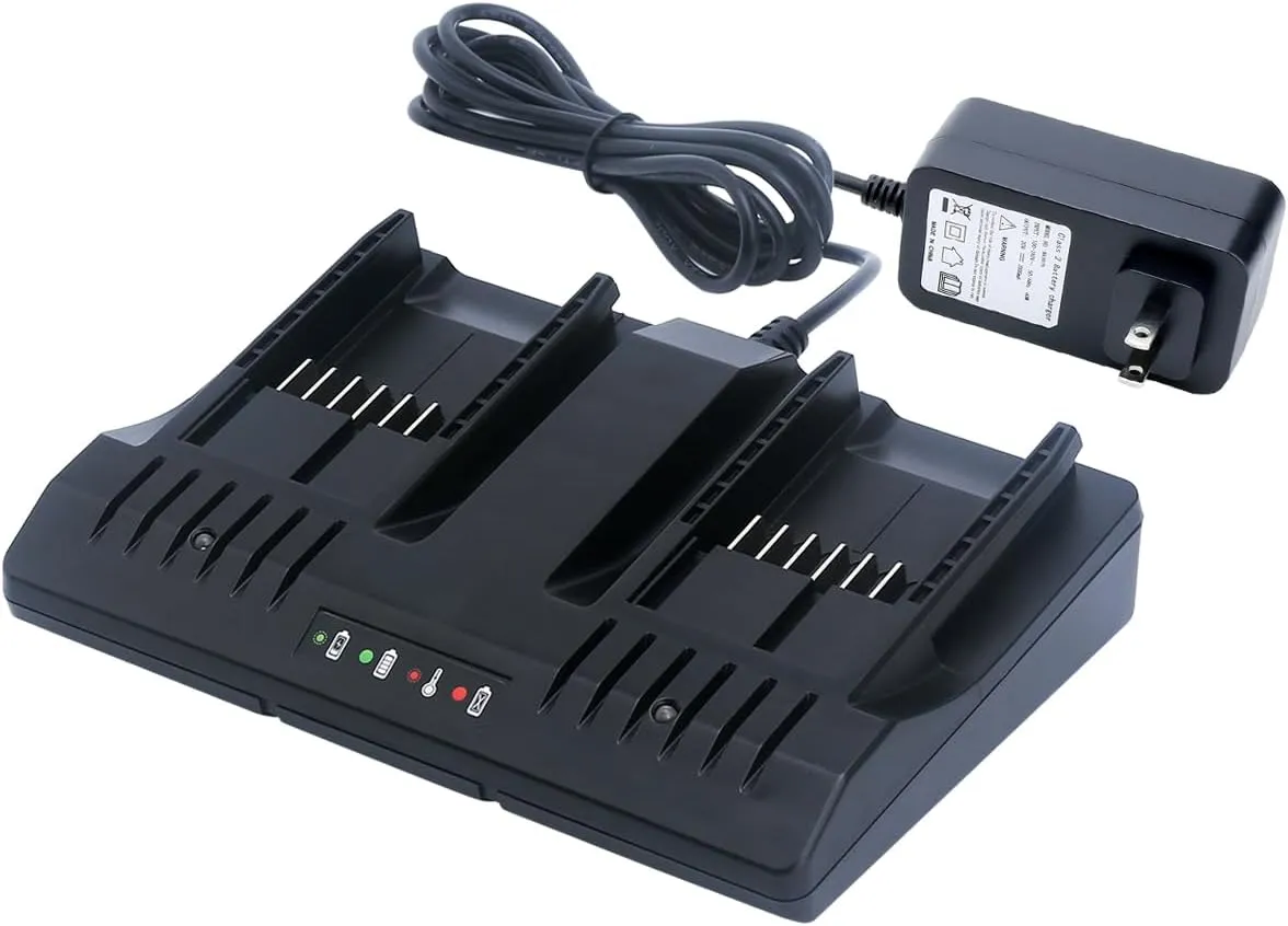 Lasica Replacement for Worx Battery 20V WA3875 Dual Fast Charger Compatible with Worx 18/20 Volt Max Lithium PowerShare Batteries WA3578 WA3525 WA3520 WA3575 WA3512 Charger WA3742 WA3770 WA3881