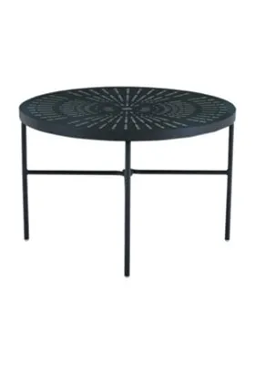 LaStratta 42" Round Stamped Top Dining Table With Hole by Tropitone