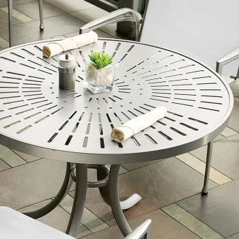 La'Stratta 42" Square KD Pedestal Dining Umbrella Table by Tropitone