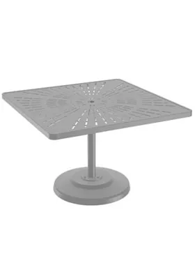 La'Stratta 42" Square KD Pedestal Dining Umbrella Table by Tropitone