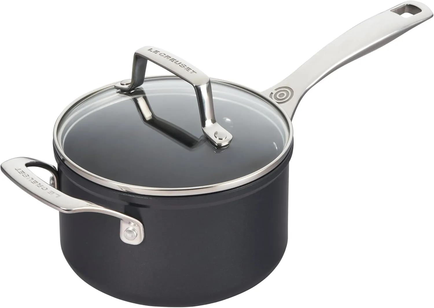Le Creuset Essential Non-stick Ceramic Saucepan with Glass Lid, 2 qt. ​