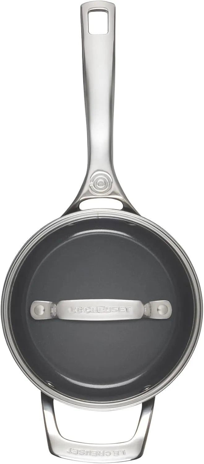 Le Creuset Essential Non-stick Ceramic Saucepan with Glass Lid, 2 qt. ​