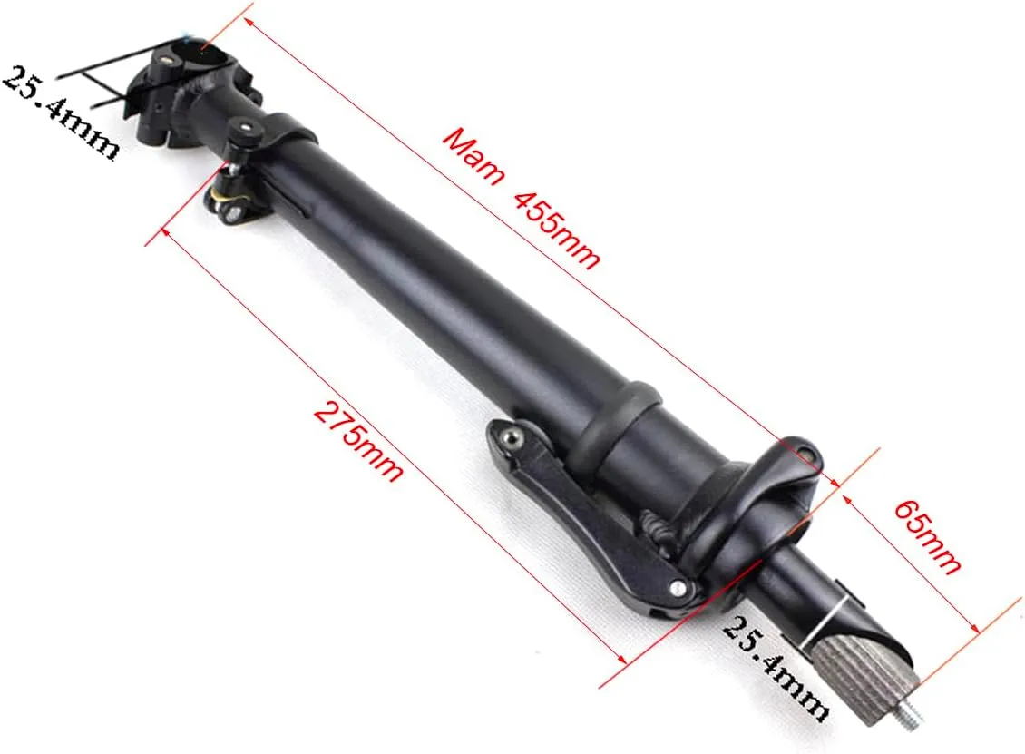 Left Folding Stem Aluminum Alloy 25.4mm×25.4mm Adjustable Stem with Teeth Folding Riser Stem Set Bicycle Accessories