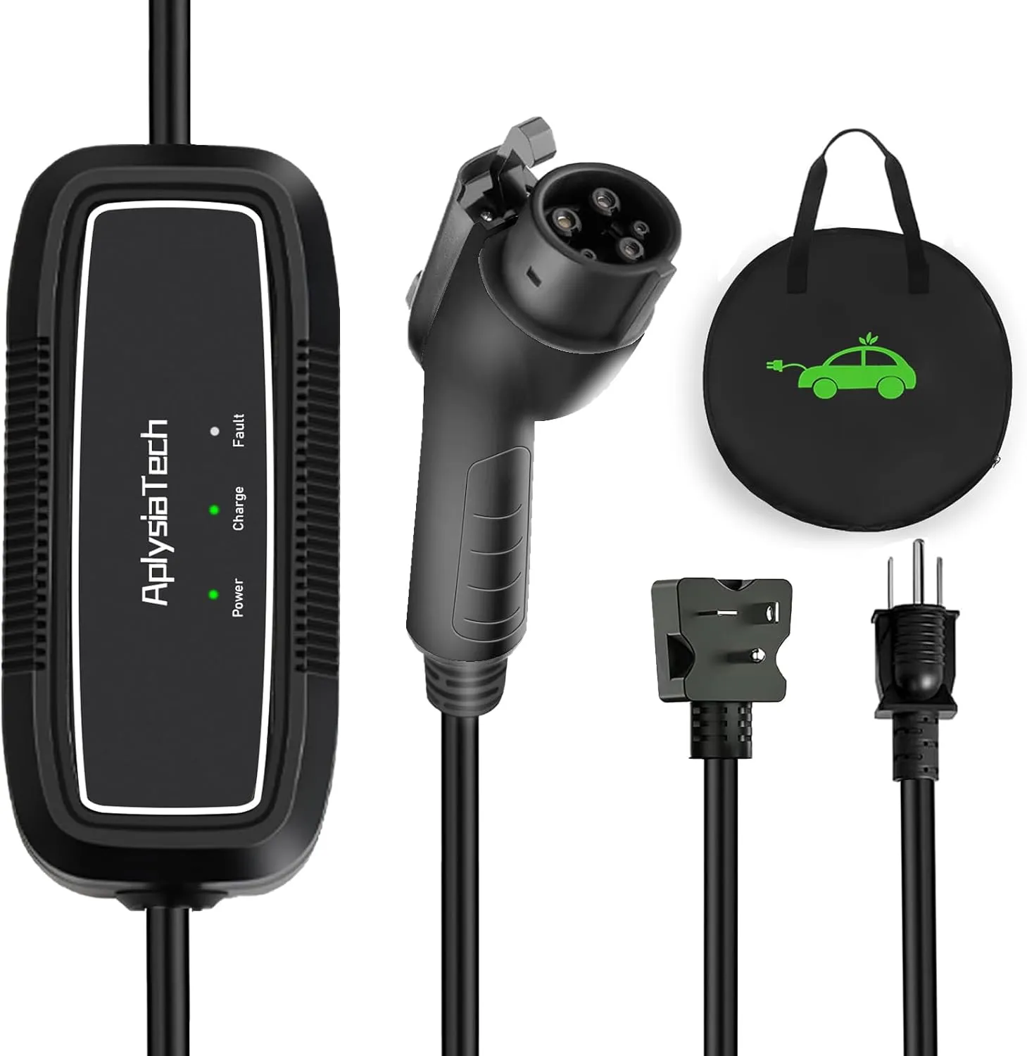 Level 1 2 EV Charger, 16Amp 110-240V, Portable SAE J1772 Electric Car Charger, Plug-in EV Charging Station for Home,21 Ft Level 2 Charger Cable NEMA 6-20Plug(Tesla Need Adapter)